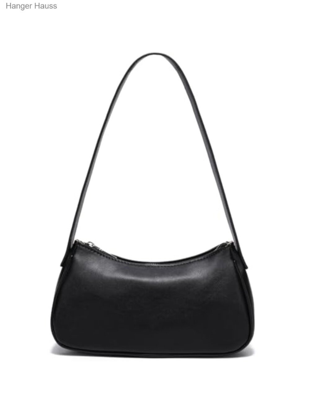 Small Vegan Leather Shoulder Bag Women Y2K Crescent Purse with Zipper Pockets